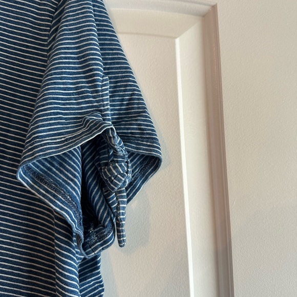 Striped Blue T-Shirt Dress 1X - Picture 3 of 4